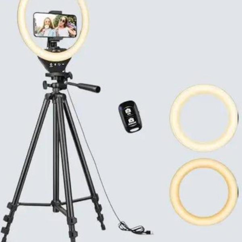 Sensyne 10'' Ring Light with 50'' Extendable Tripod Stand, LED Circle Lights, Compatible with Smartphones, Selfie, Makeup, Youtube, Tiktok