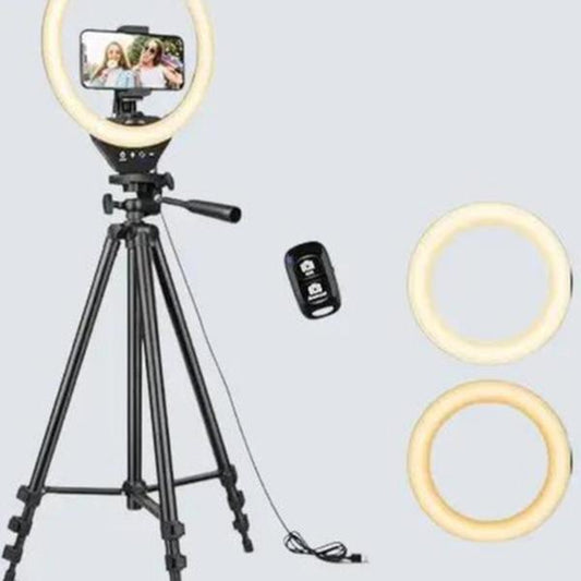 Sensyne 10'' Ring Light with 50'' Extendable Tripod Stand, LED Circle Lights, Compatible with Smartphones, Selfie, Makeup, Youtube, Tiktok