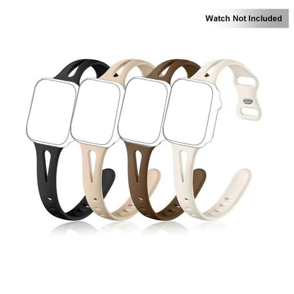 Silicone Sport Watch Bands for Iwatch (Band Only), 4 Counts Waterproof Fashionable Replacement Watch Bands, Stylish Durable Soft Watchbands for Apple Watch, Smart Watch Band