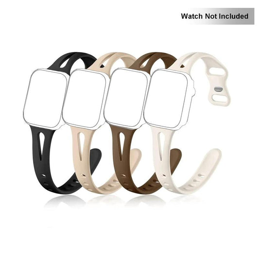 Silicone Sport Watch Bands for Iwatch (Band Only), 4 Counts Waterproof Fashionable Replacement Watch Bands, Stylish Durable Soft Watchbands for Apple Watch, Smart Watch Band