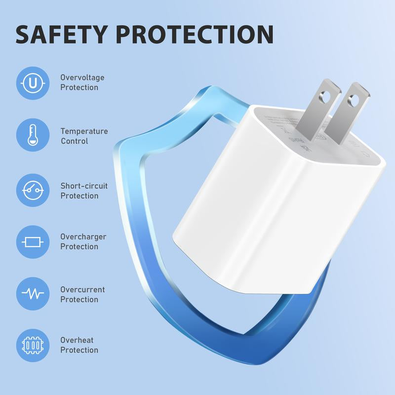 4Pcs 20W Fast Charger with 6FT USBC to Lightning Cable for Iphone, Super Fast USB C Charger and Cord for Iphone 14/14 Plus/14 Pro Max, 13/12/11 so On