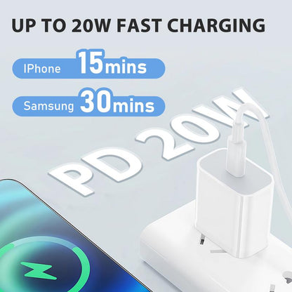 4Pcs 20W Fast Charger with 6FT USBC to Lightning Cable for Iphone, Super Fast USB C Charger and Cord for Iphone 14/14 Plus/14 Pro Max, 13/12/11 so On