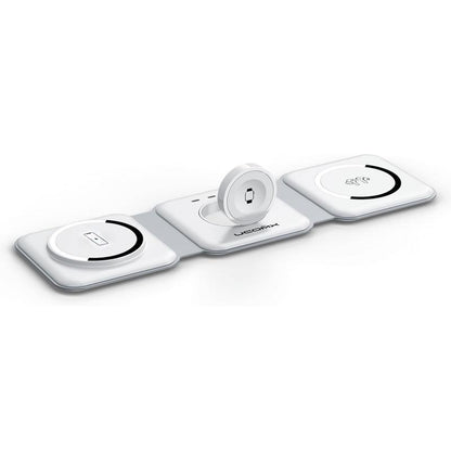 Awwpicks Foldable 3 in 1 Wireless Charging Station, Electronic Wireless Charger for Iphone Airpods Iwatch, Cellphone Christmas Gifts
