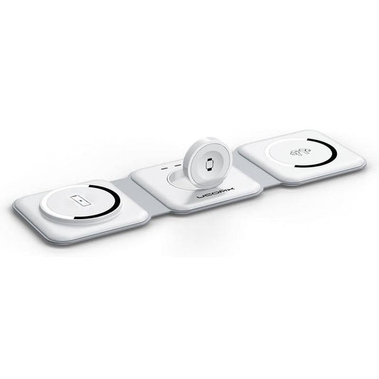 Awwpicks Foldable 3 in 1 Wireless Charging Station, Electronic Wireless Charger for Iphone Airpods Iwatch, Cellphone Christmas Gifts