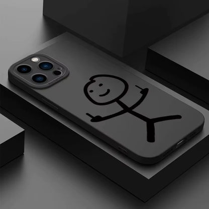 Angel Eye Black Stickman Painted Luxury Fashion Non Slip Durable Phone Case for Iphone 16 15 14 13 12 11 plus Pro Max