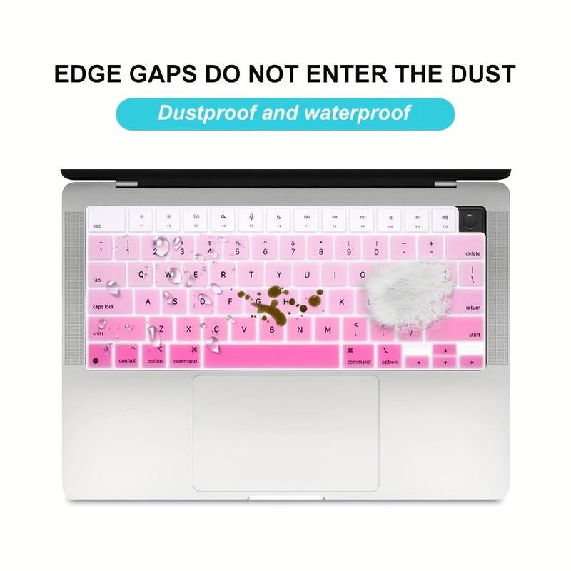 Fashionable Laptop Keyboard Silicone Cover Skin, 1 Count Dust-Proof Keyboard Covers, Premium Ultra-Thin Silicone Keyboard Skin Compatible with Macbook Air 13" 15.3"(A2681 A2941)/2021 Pro/Max Pro 14" 16" (A2442 A2485) Mac M1
