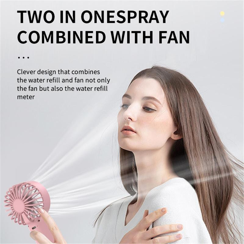 Handheld Misting Fan, USB Rechargeable Handheld Spray Fan, Portable Handheld Spray Fan, Portable Fan for Home, Office, Travel, Outdoor, Back to School Gifts