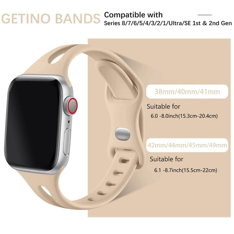 Silicone Sport Watch Bands for Iwatch (Band Only), 4 Counts Waterproof Fashionable Replacement Watch Bands, Stylish Durable Soft Watchbands for Apple Watch, Smart Watch Band
